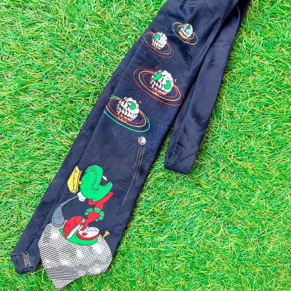 Vintage LOONEY TUNES 58”x4" Martian GOLFING IN SPACE 1996 Navy - Picture 1 of 4